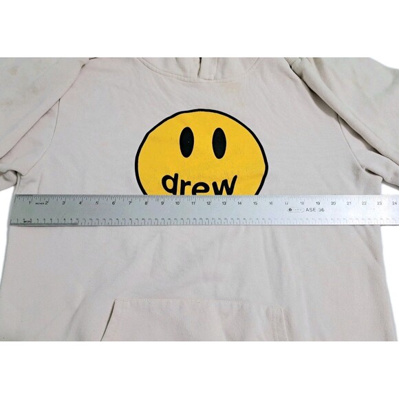 Drew House Mascot Smiley Hoodie Sweatshirt Pullover Large Beige Tan Cream - Picture 9 of 11
